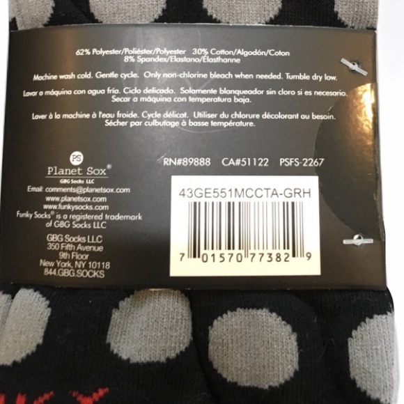 Funky Socks Tool Socks, 3Pack, Gray, Red, Black - Picture 8 of 10